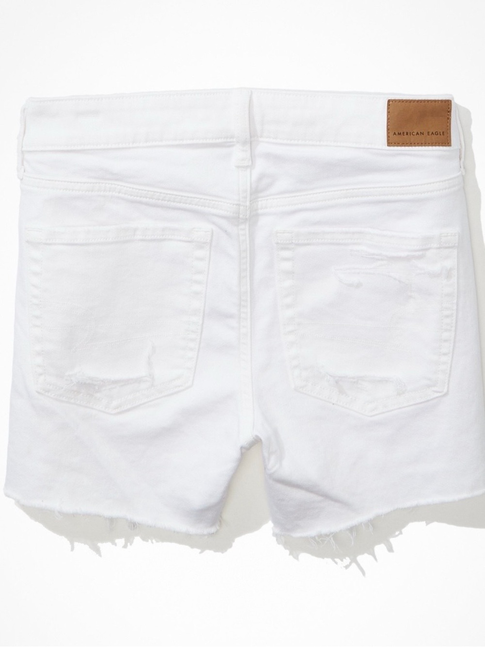 American Eagle White Denim Shorts Size 8 NWOT Next Level Stretch Raw Hem Summer